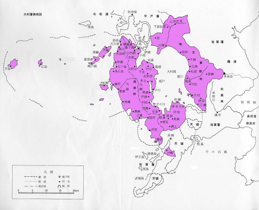 大村藩領の地図